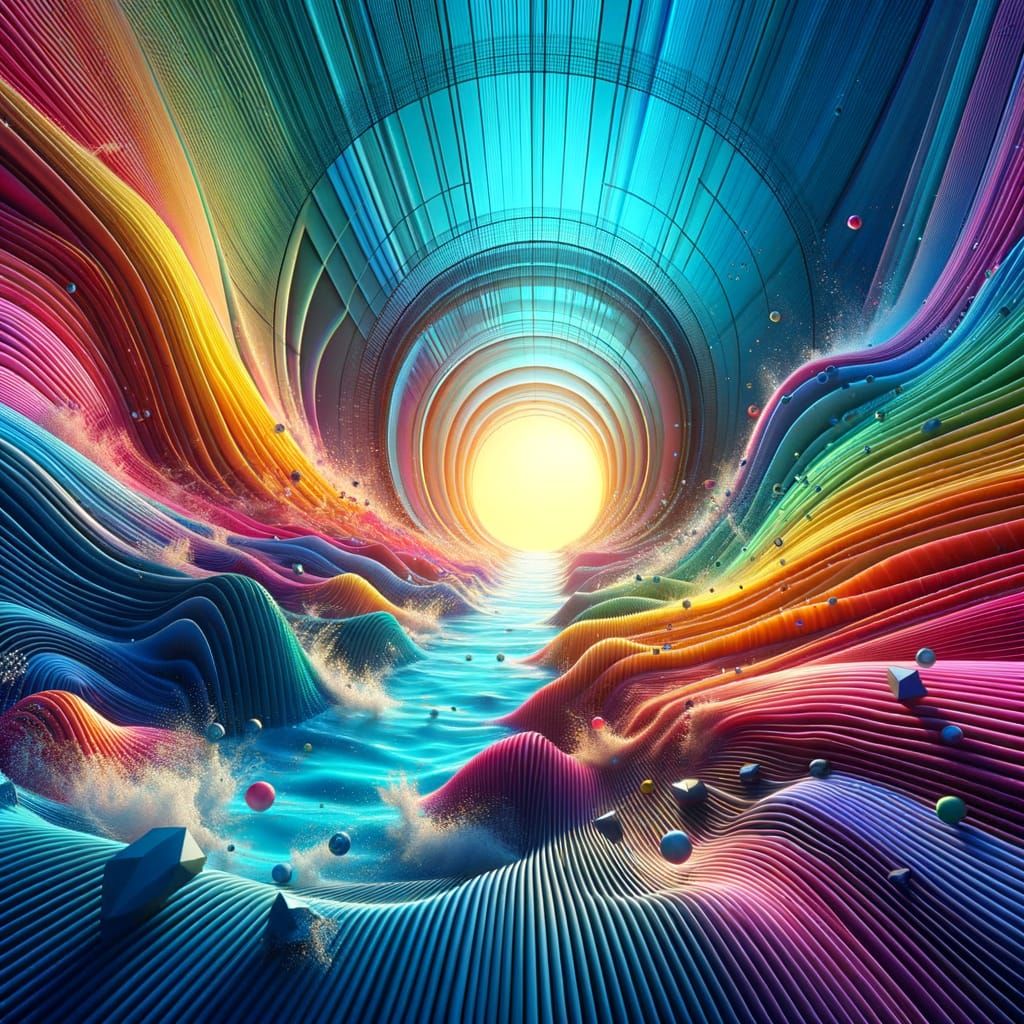 Surreal Swimming Pool Depth Illusion in 3D