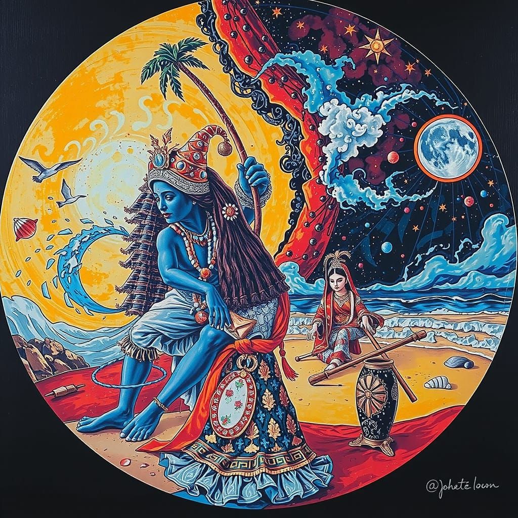 Abstract Portrait of a Woman in Monochromatic Style