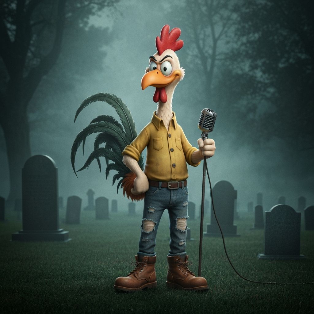 Foghorn Leghorn and Tornado in Cinematic Matte Painting