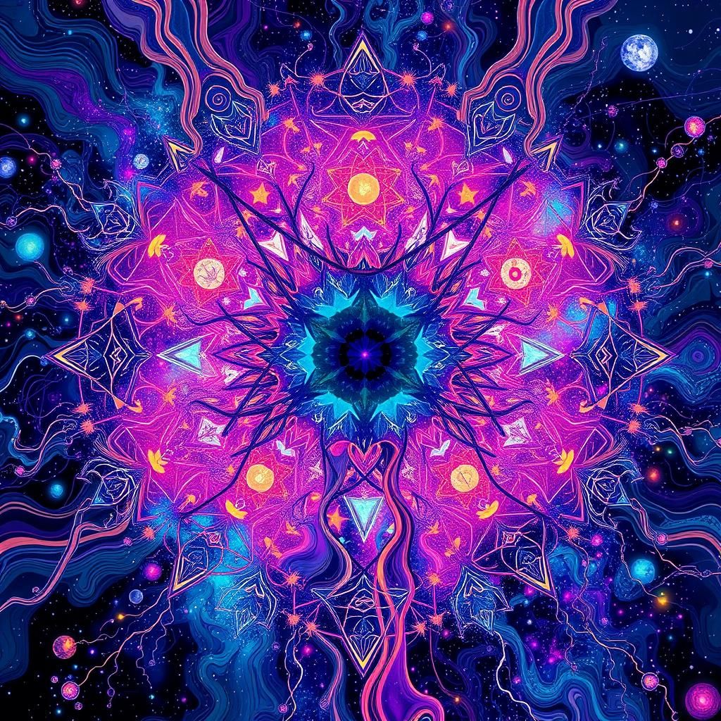 Kaleidoscopic Cosmic Illustration of Neurographic Therapy
