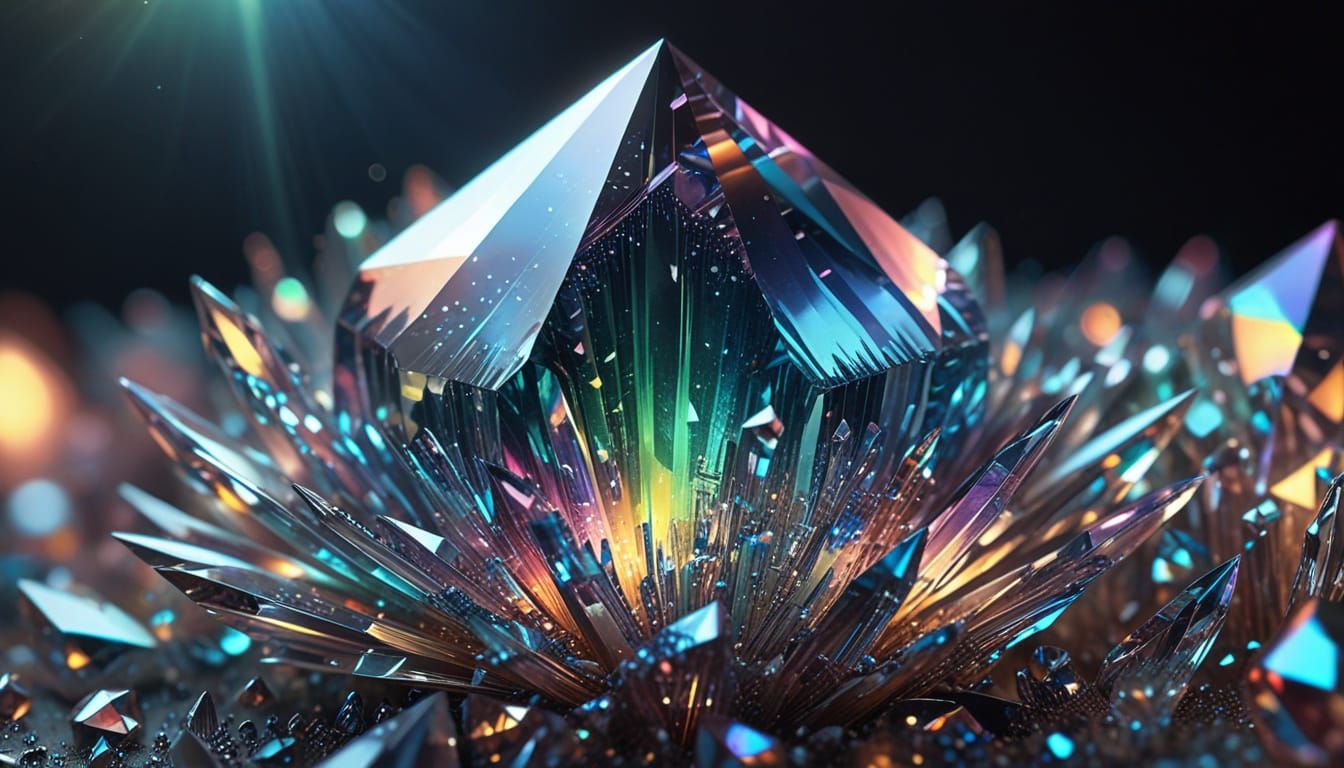 Surreal Crystal Macro Lens Digital Painting