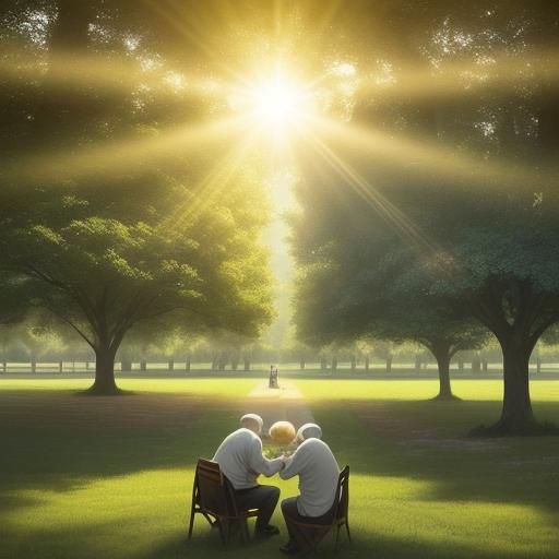 Old Men Planting Trees in Divine Light