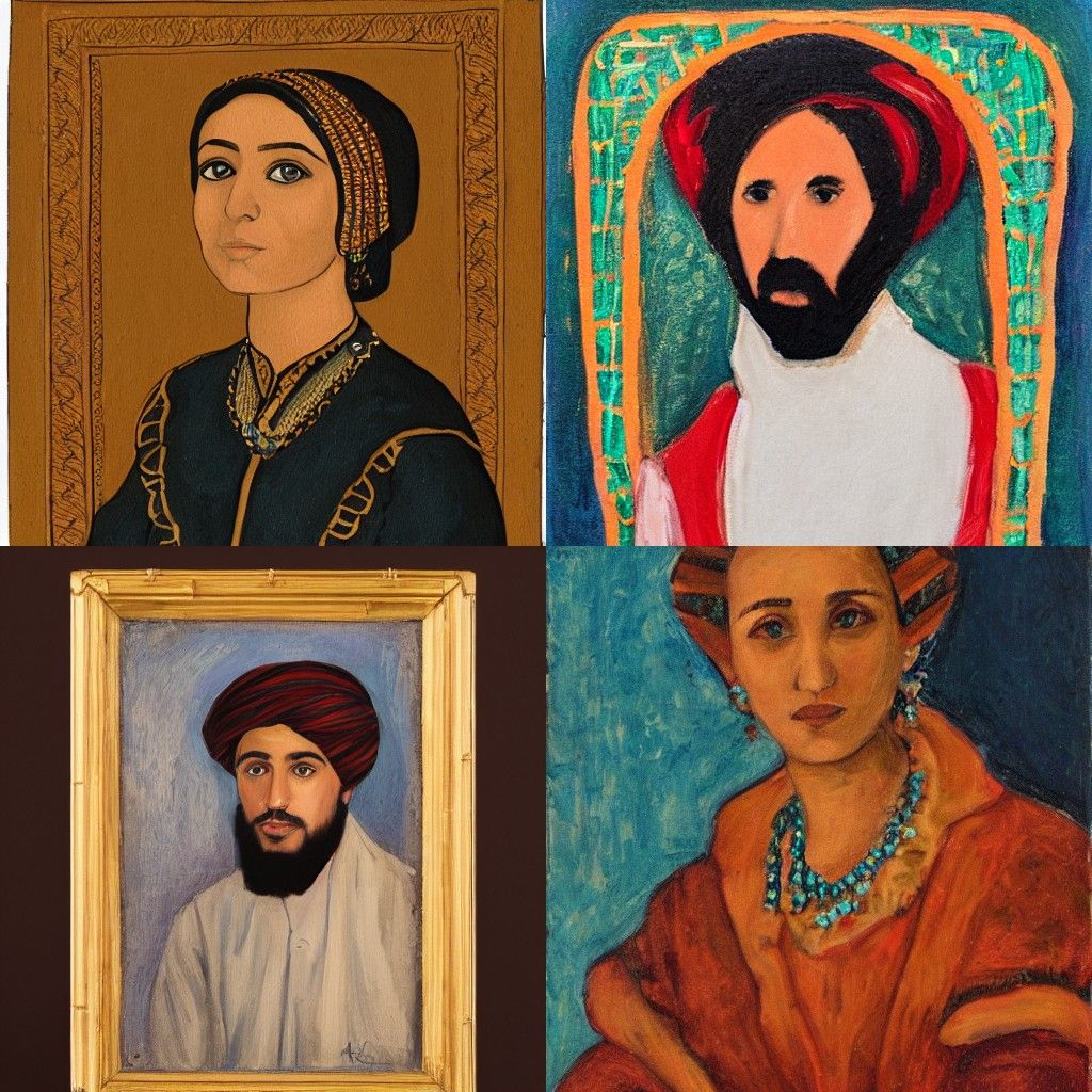 Elegant Portrait in Arabesque Style