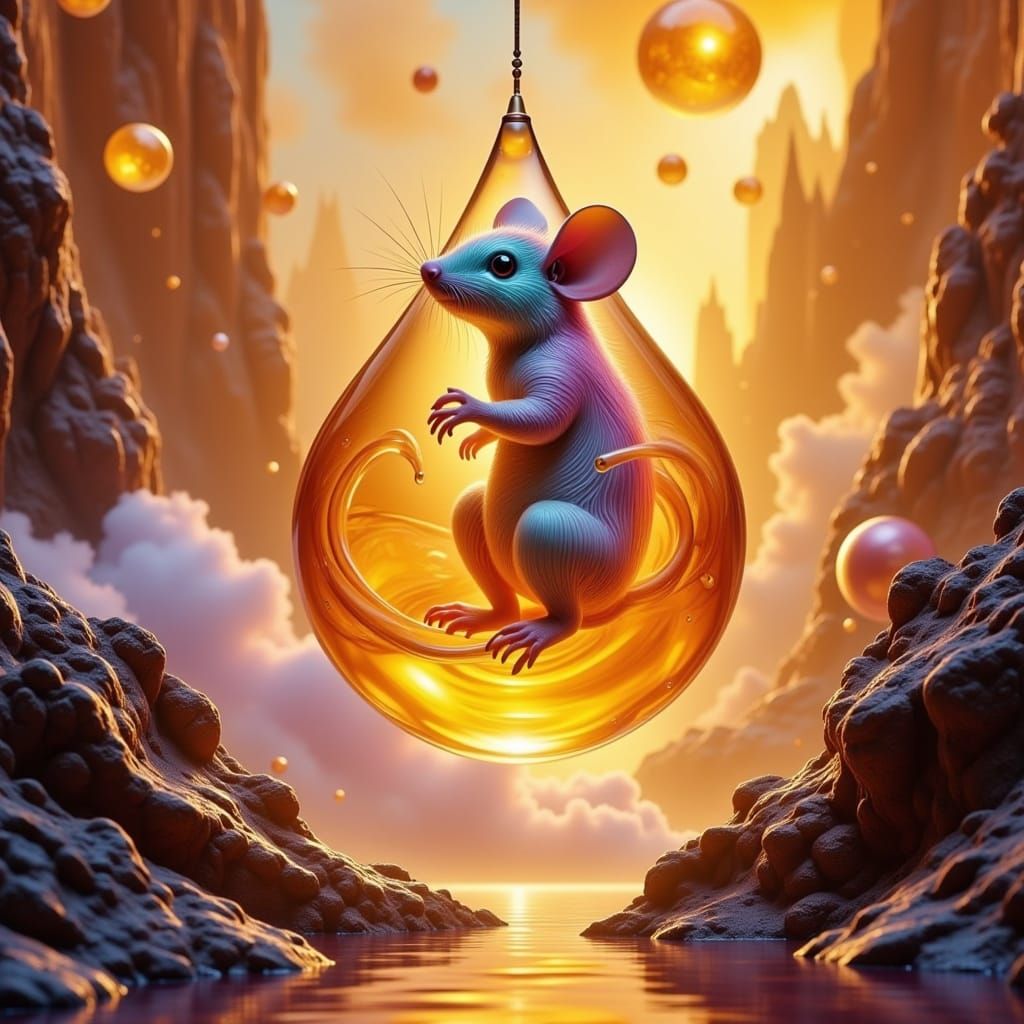 Honey Mouse in Amber Above Chocolate Canyon