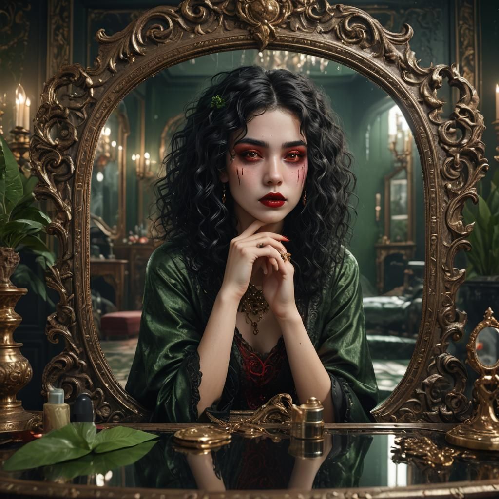 Detailed Matte Painting of a Person Crying