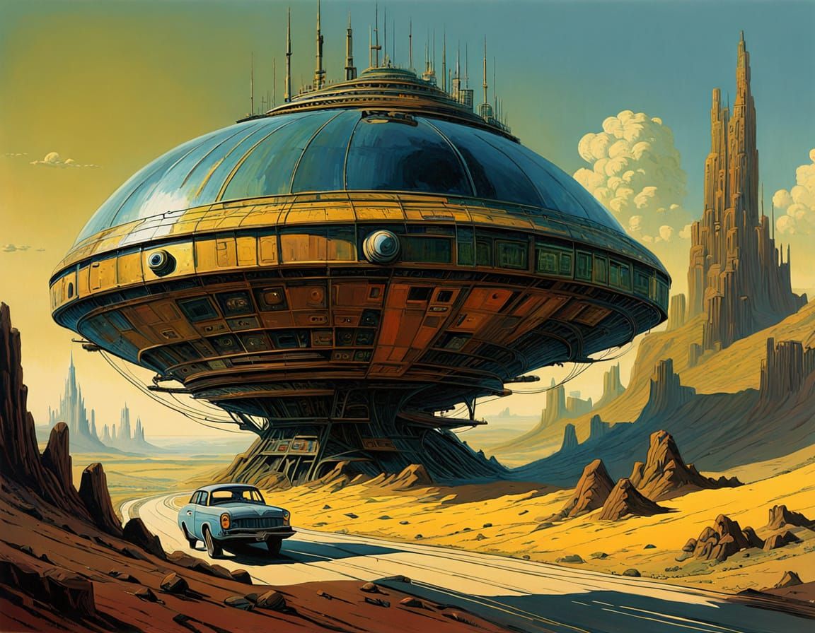 Surreal Cityscape Emerges from Vintage Telephone Dial in Neo...