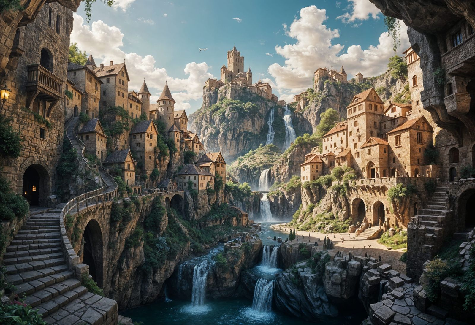 Spiral Canyon City in Bright Sunlight