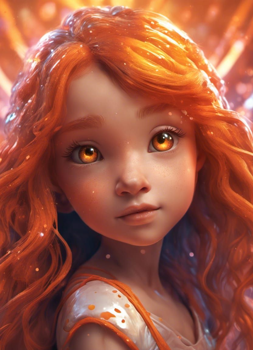 Cute Girl With Orange Hair and Eyes