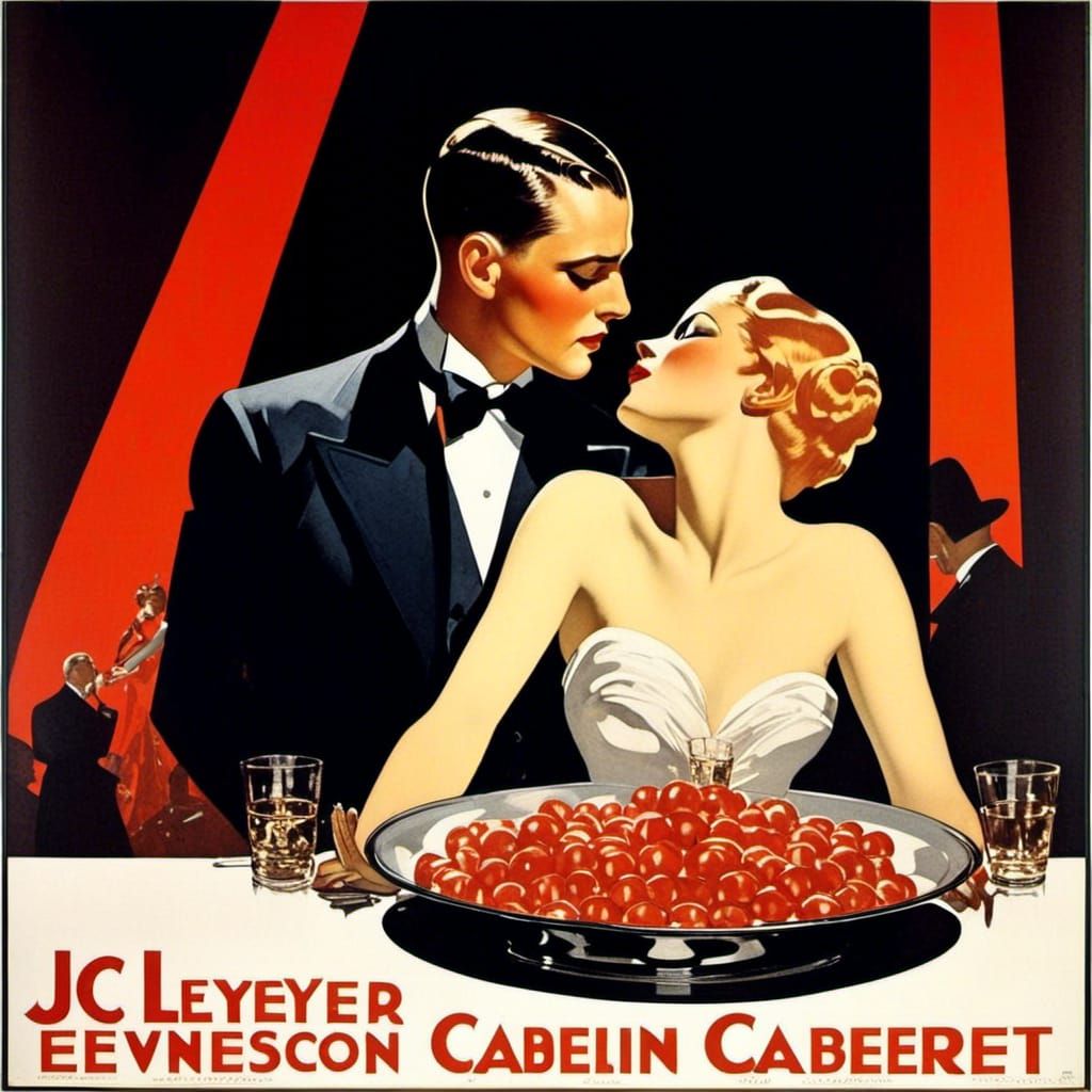 Dramatic Cabaret Scene in German Expressionism Style