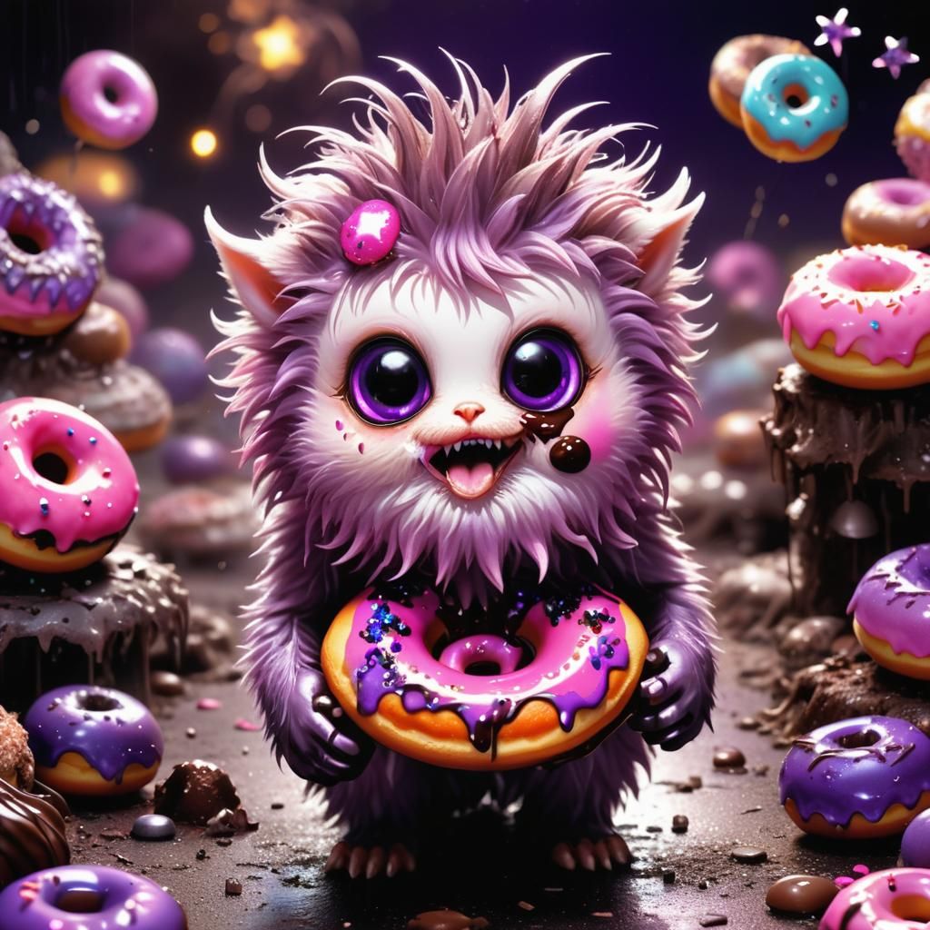 Chibi Alien Races Donut in Gritty Wasteland