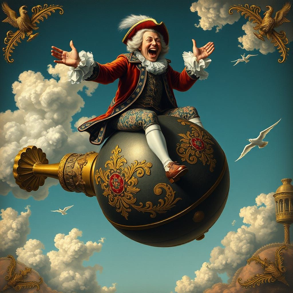 Baron Muenchhausen Defies Gravity in Whimsical Baroque Delig...