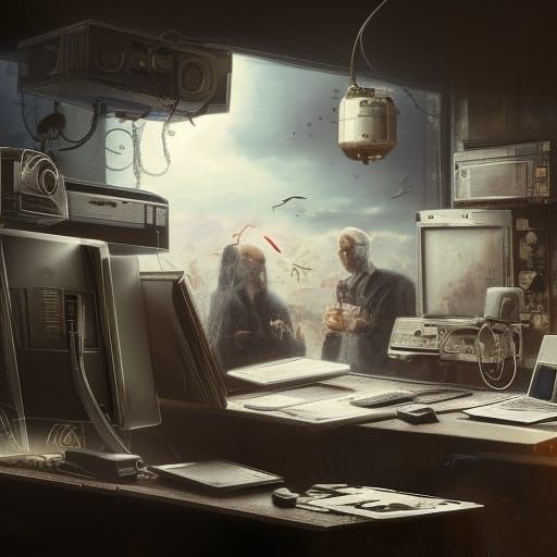 Dark Fantasy Computer Repair Masterpiece in 8k