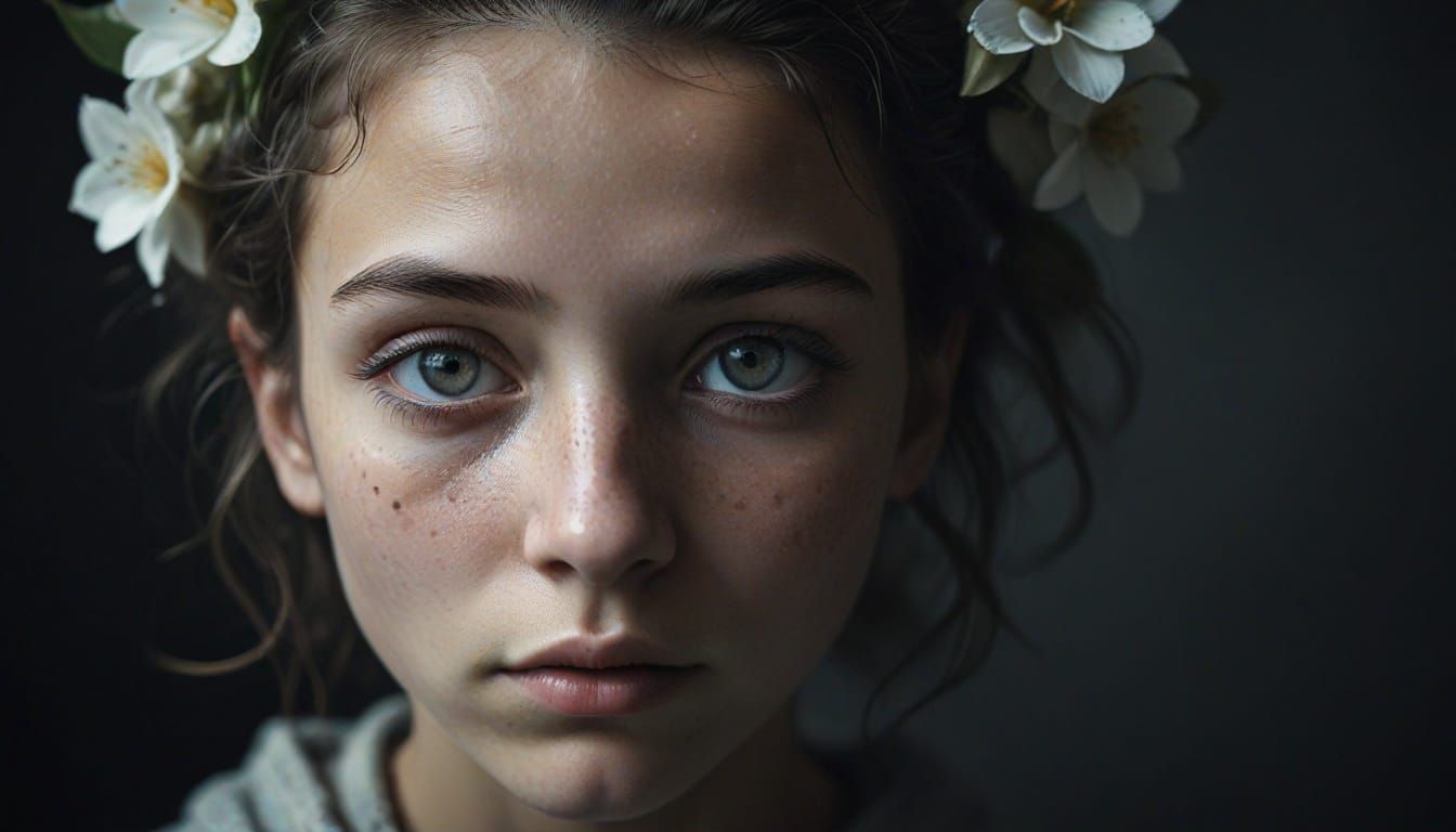 Close Up Portrait of Innocence in Bloom