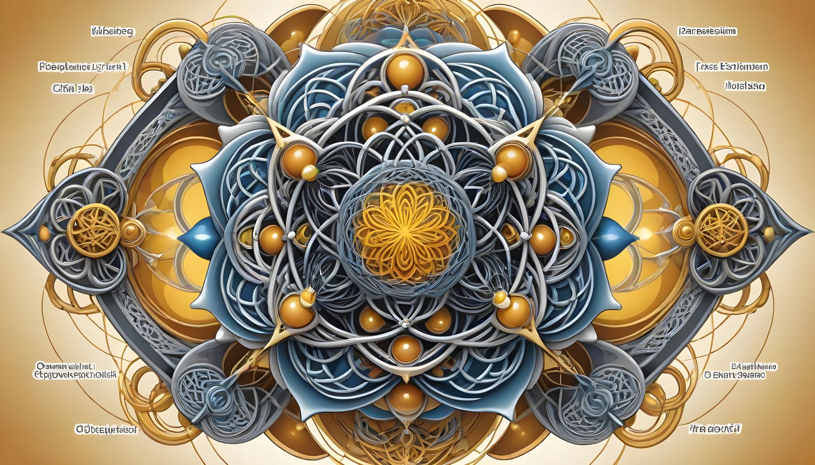 Chibi Character in Celtic Quantum Zentangle Technical Drawin...