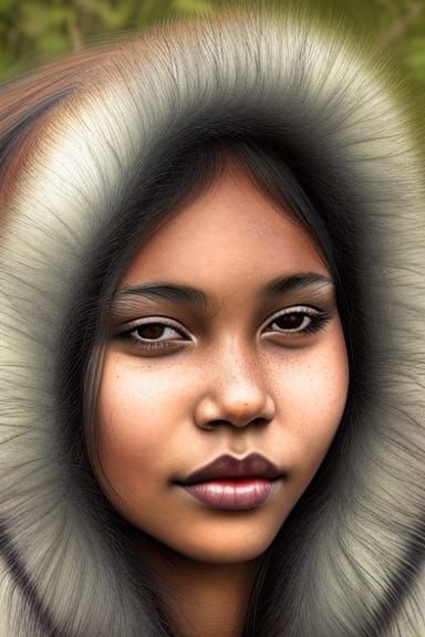Radiant Inuit Druid Portrait with Dynamic Lighting