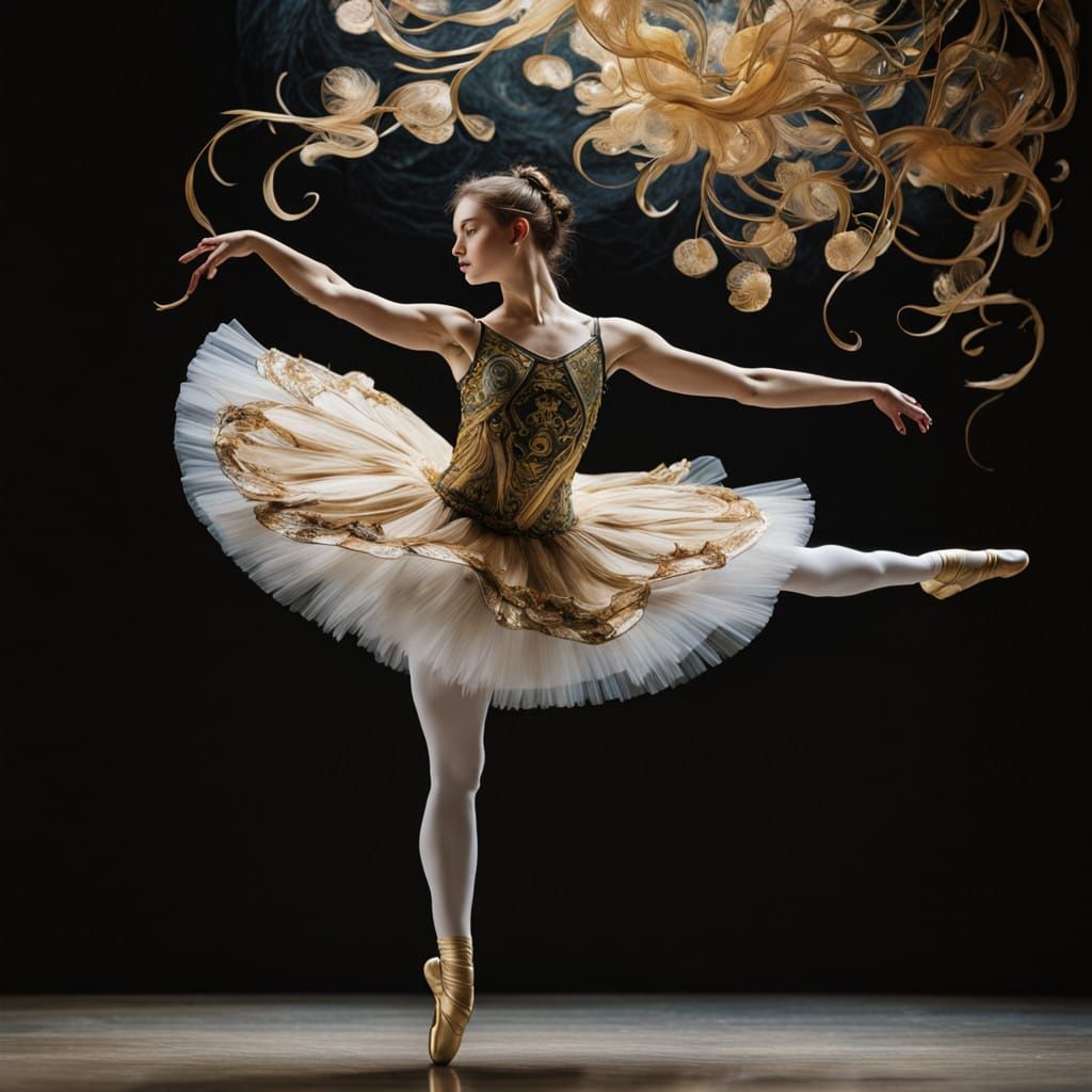 Ethereal Ballerina in Pre-Raphaelite Style