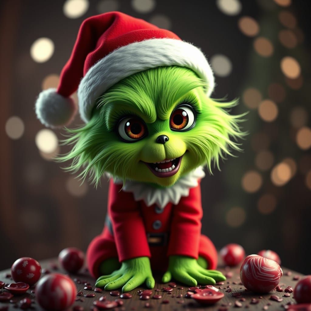 Chibi Grinch Character Study in Cartoon Style