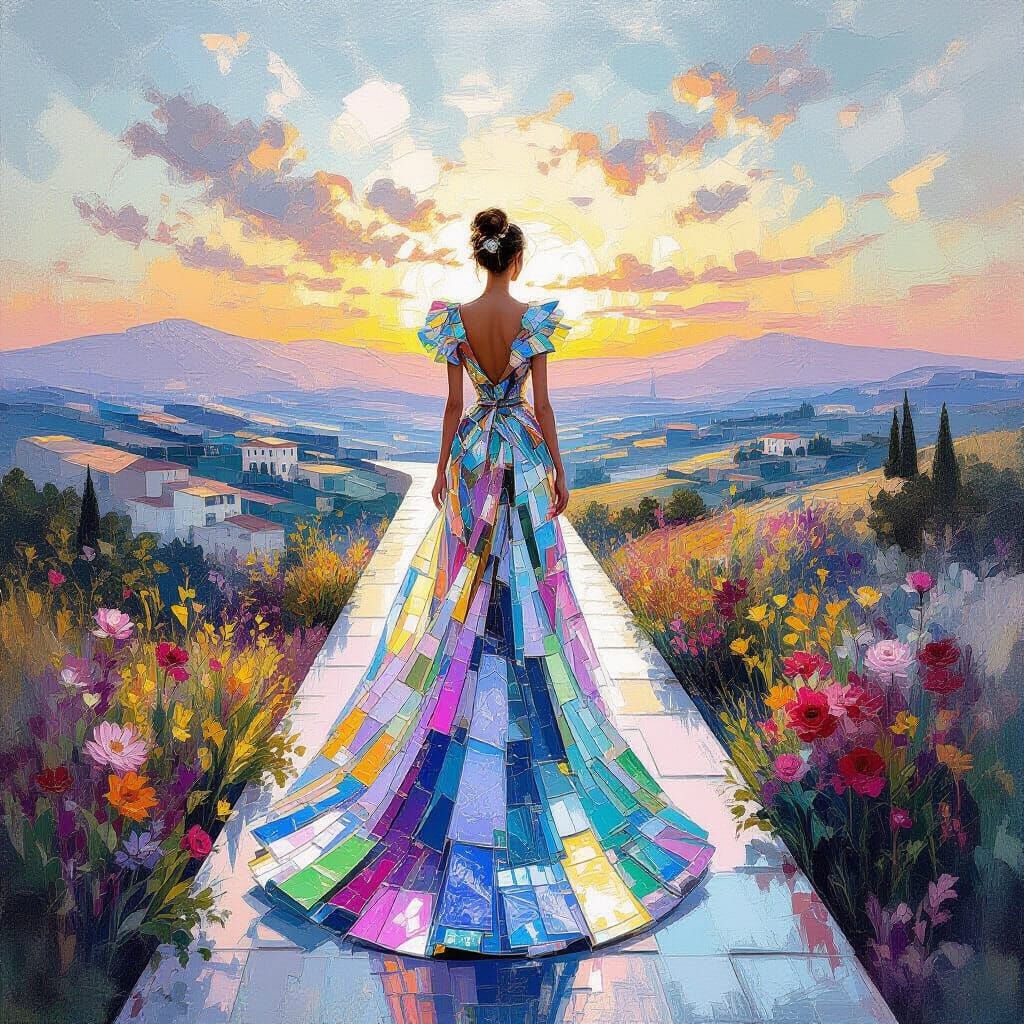 Glass Gown Fashionista in Pastel Dreamscape