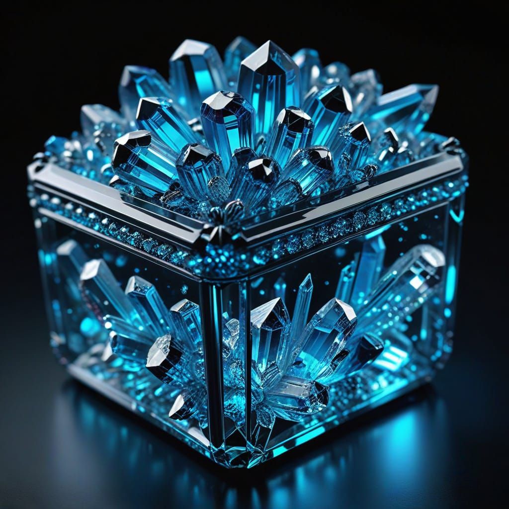 Neon Crystal Jewelry in Hyper-Realistic Digital Art
