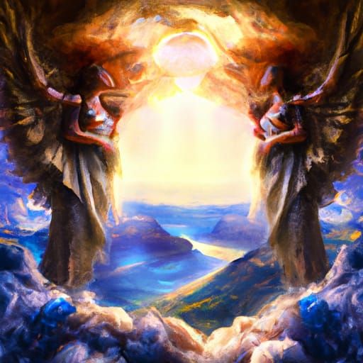 Epic Digital Painting of a Divine Embrace