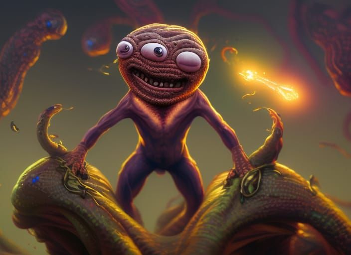 Hyperrealistic Mr. Bean Insectoid Kitty Balloon