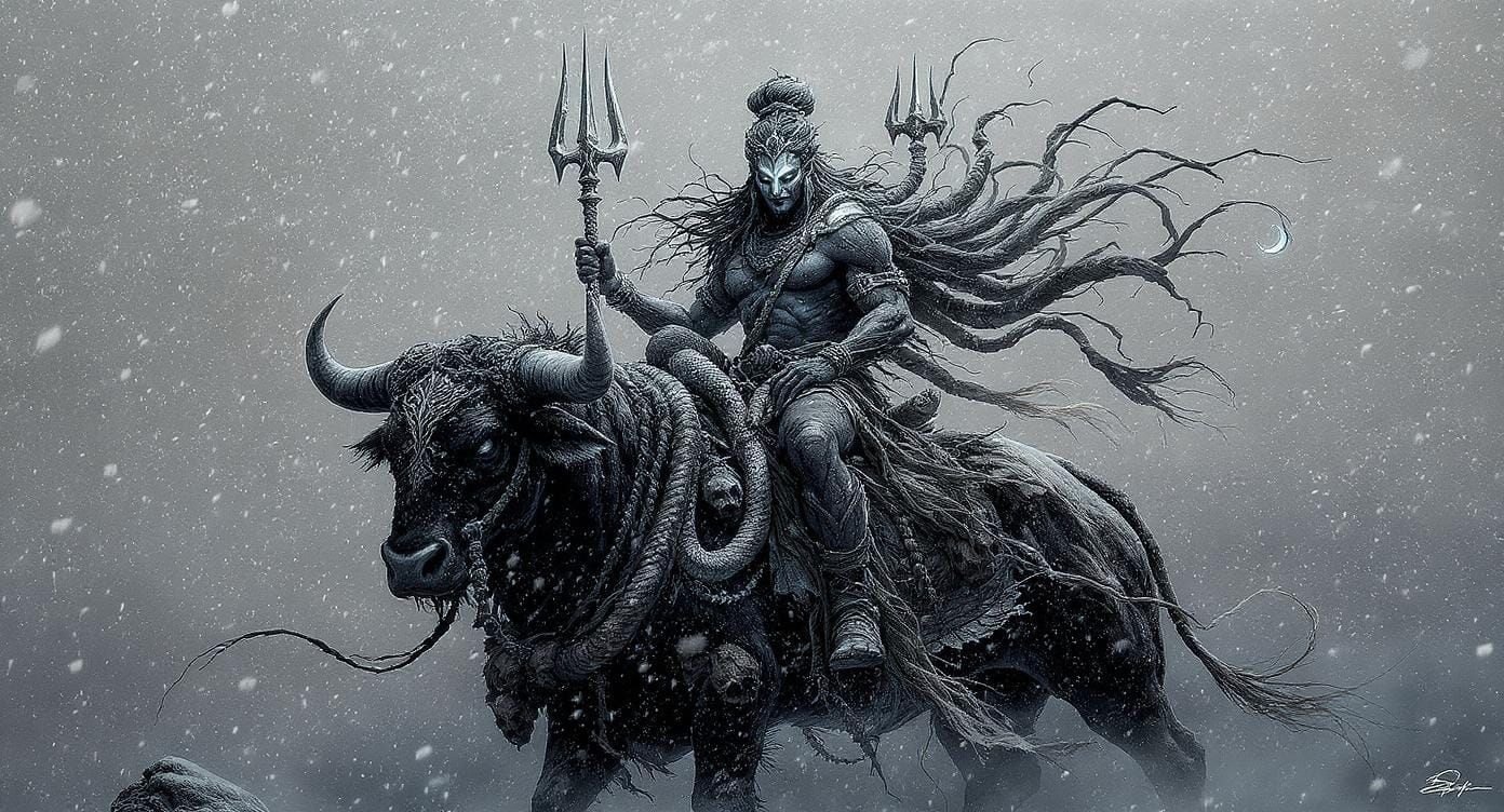 Mahakaal Rides Nandi: Eternal Force of Dissolution