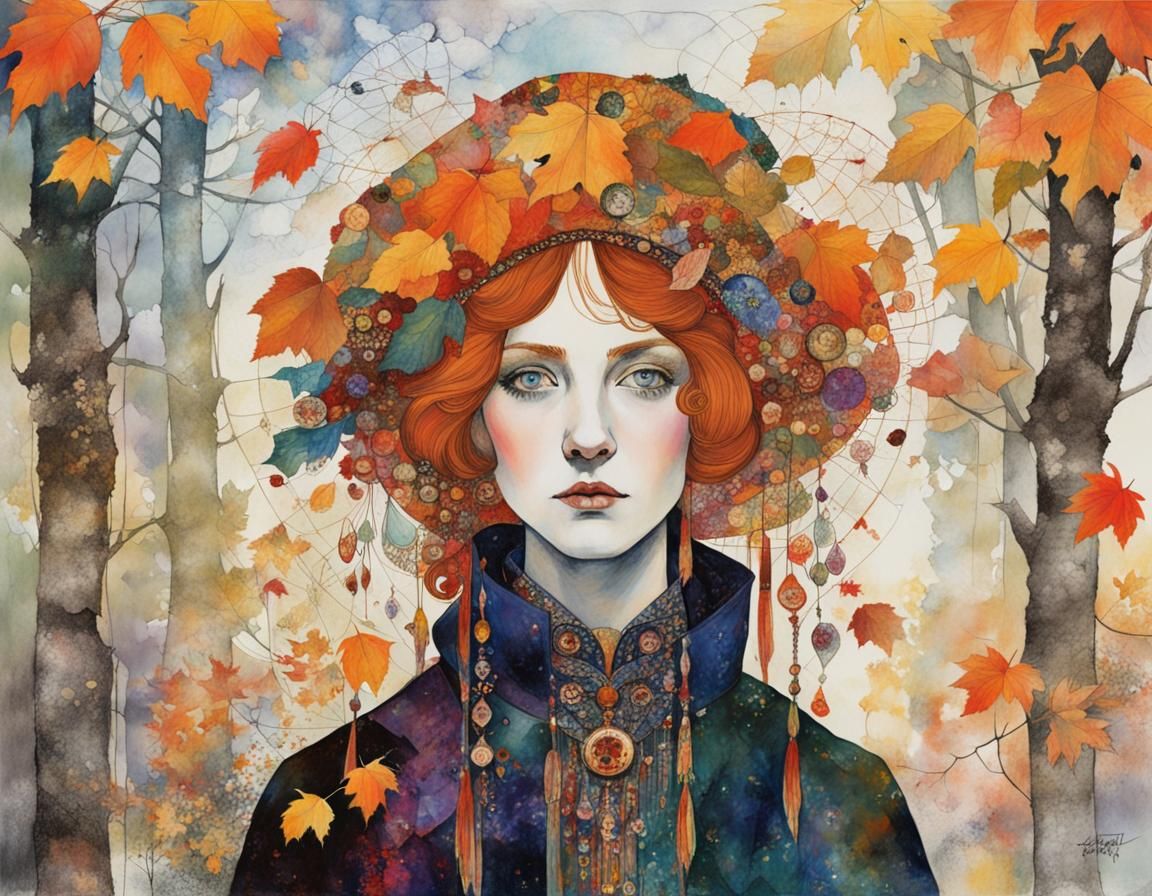 Autumn Portrait Inspired by Illustrative Masters