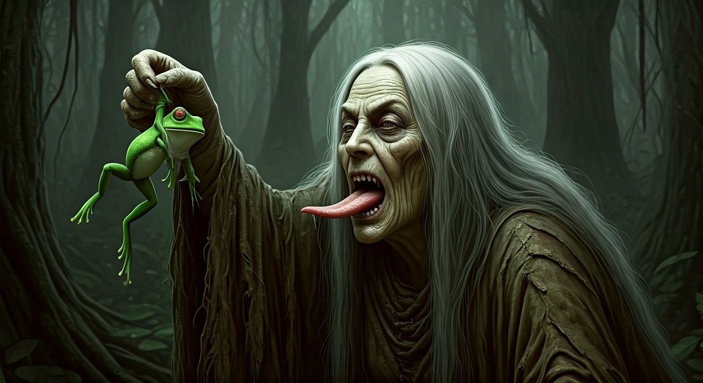 Swamp Hag's Royal Feast: A Gothic Horror Scene