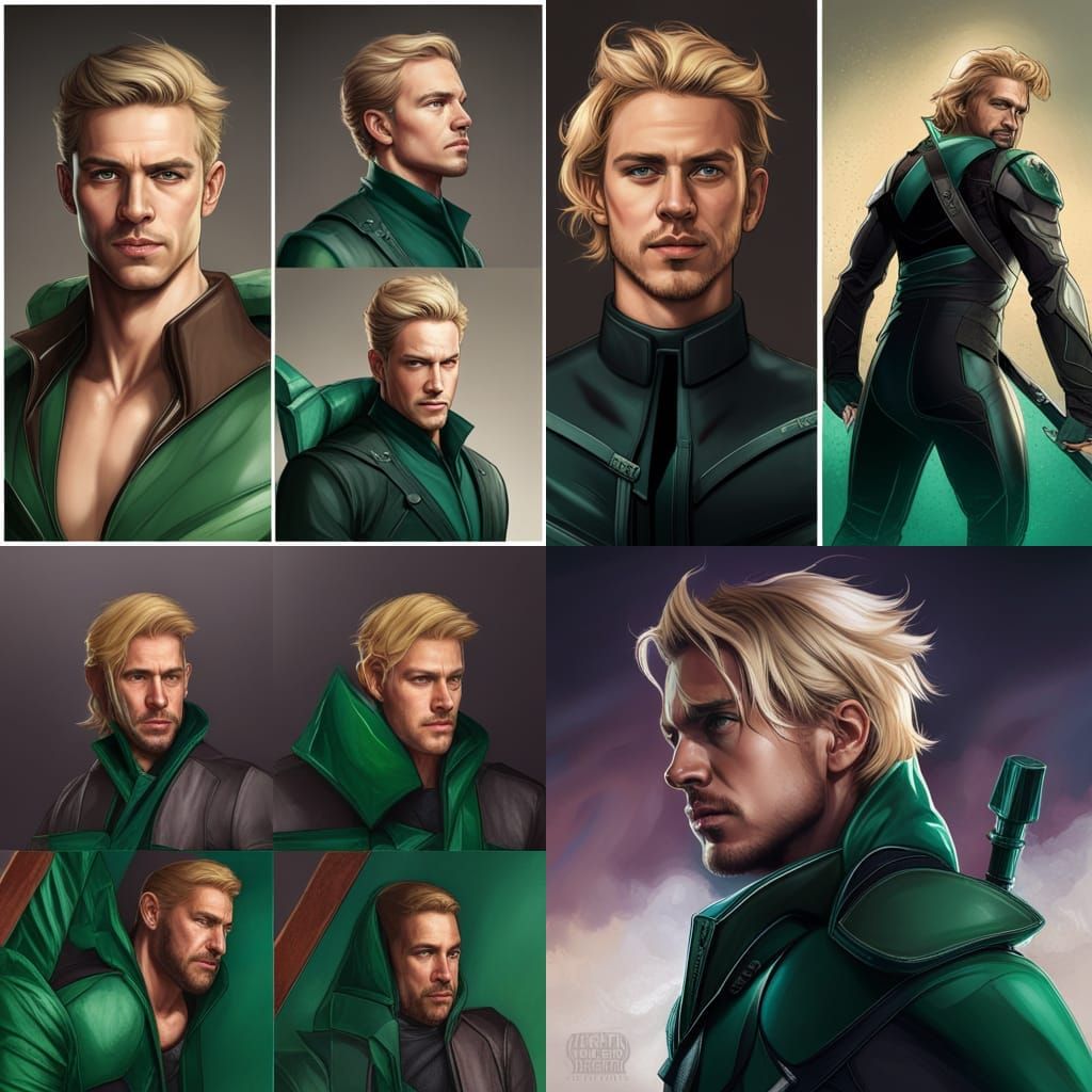 Green Arrow Hyperdetailed Superhero Portrait