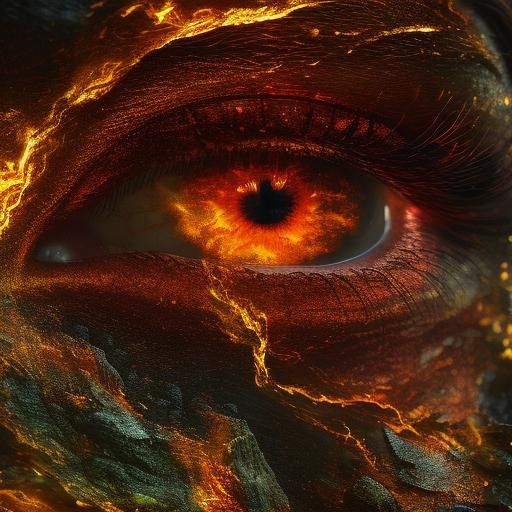 Fiery Red Eye Crying Lava Tears