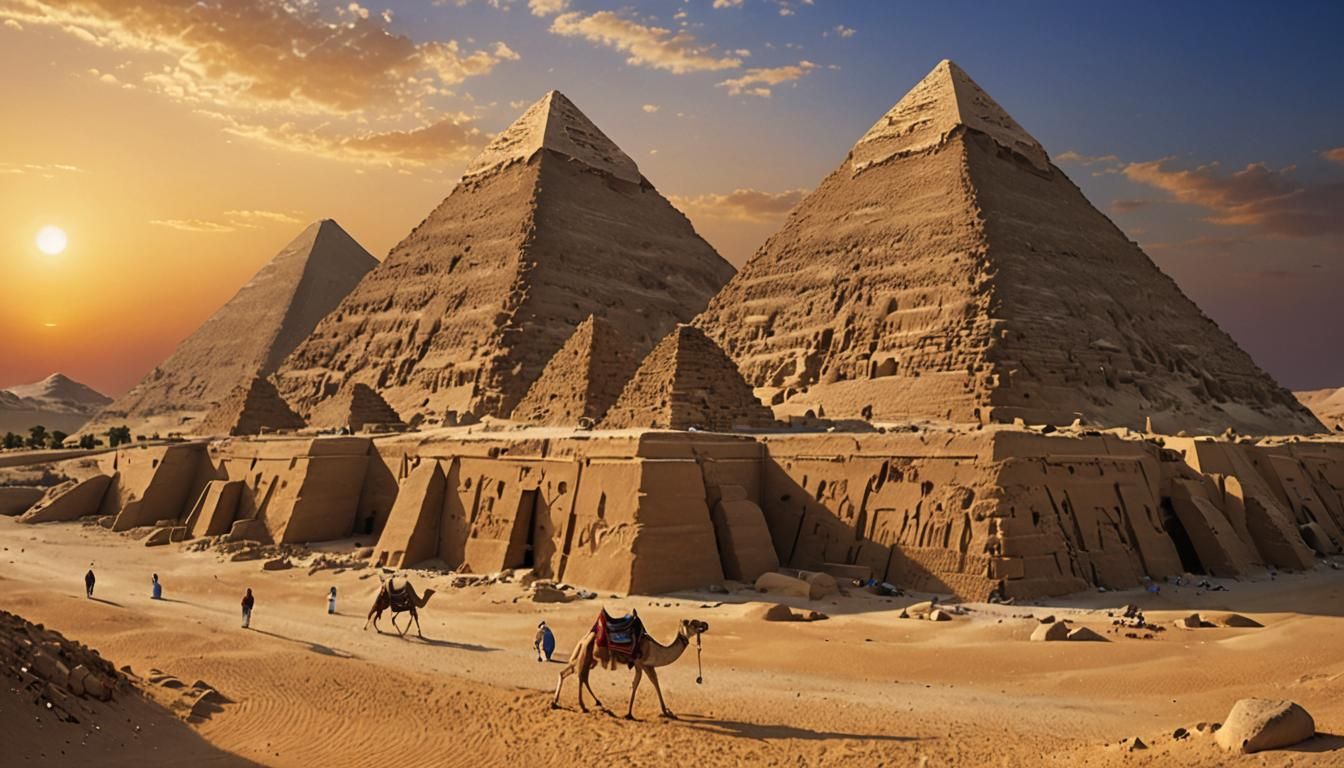 Egypt's Golden Age: Pyramids in the Setting Sun