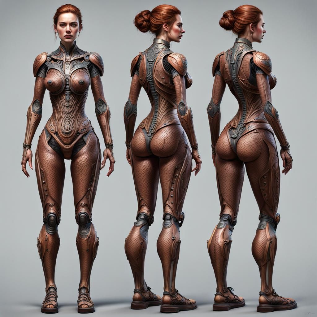 Detailed Portrait of a Woman with Colorful Background