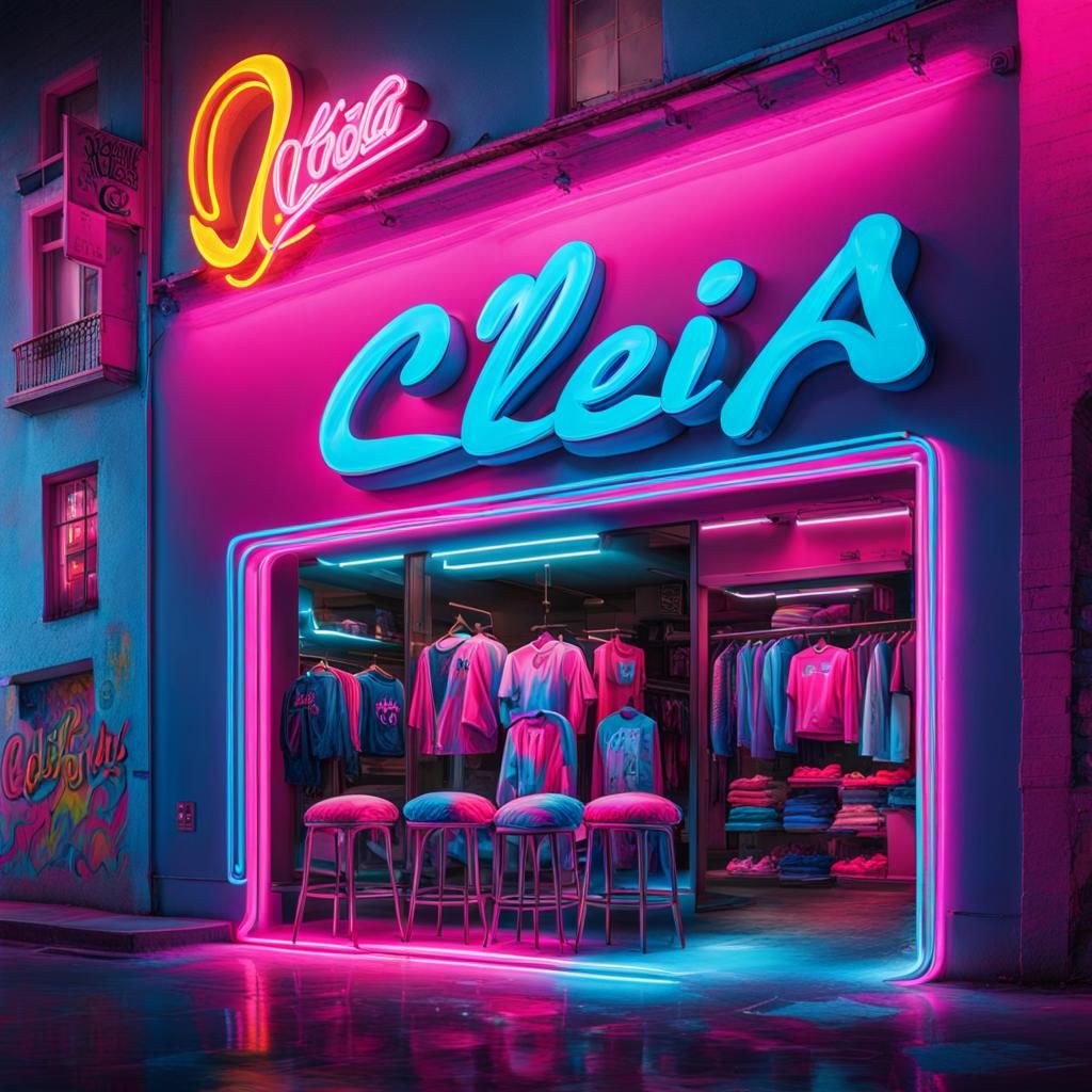 Cleia Modas Logo in Graffiti Art Style