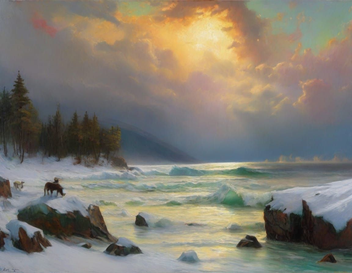 Glacial Majesty Illuminated by Eternal Sunset