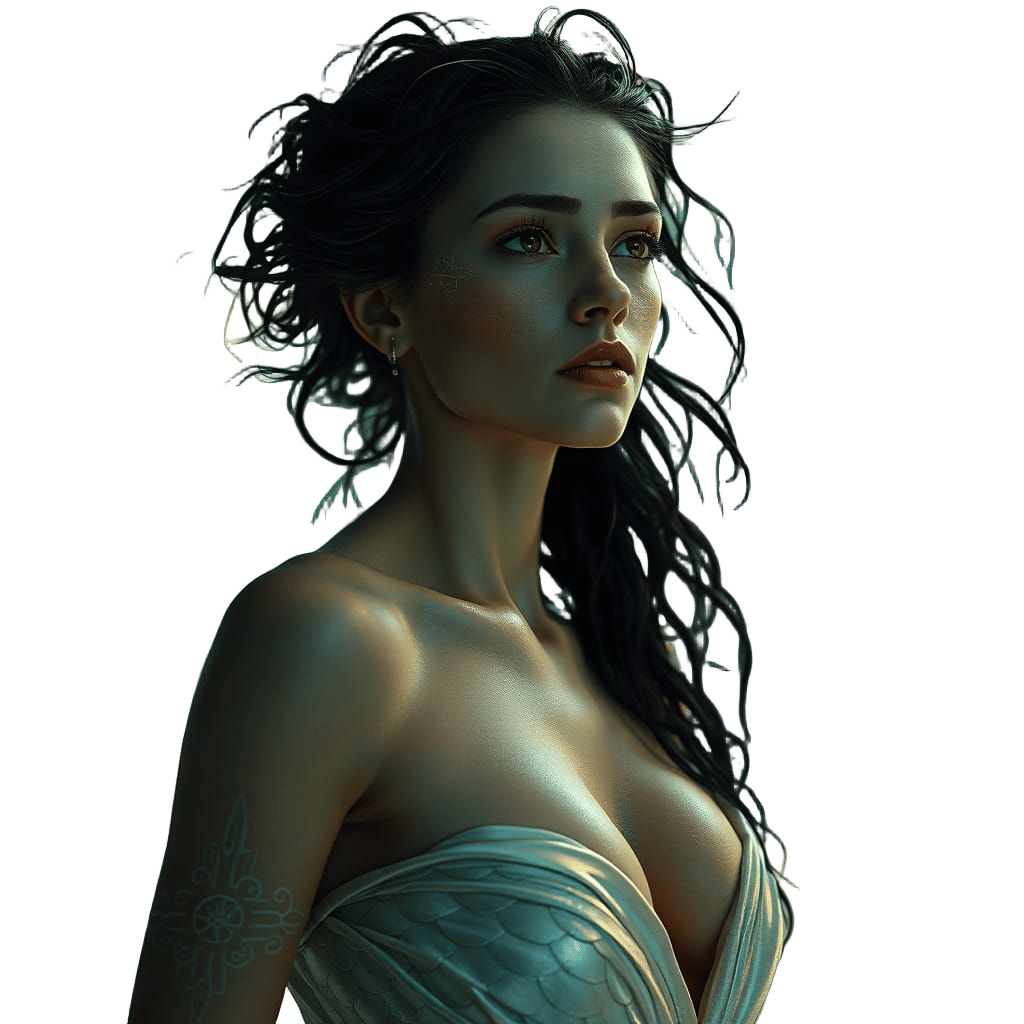 Ethereal Alien Goddess with Longing Expression