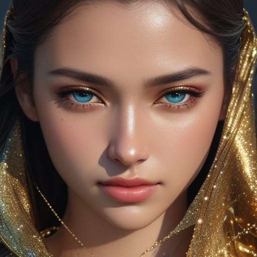 Droplet on Face: Hyper-Realistic Digital Art