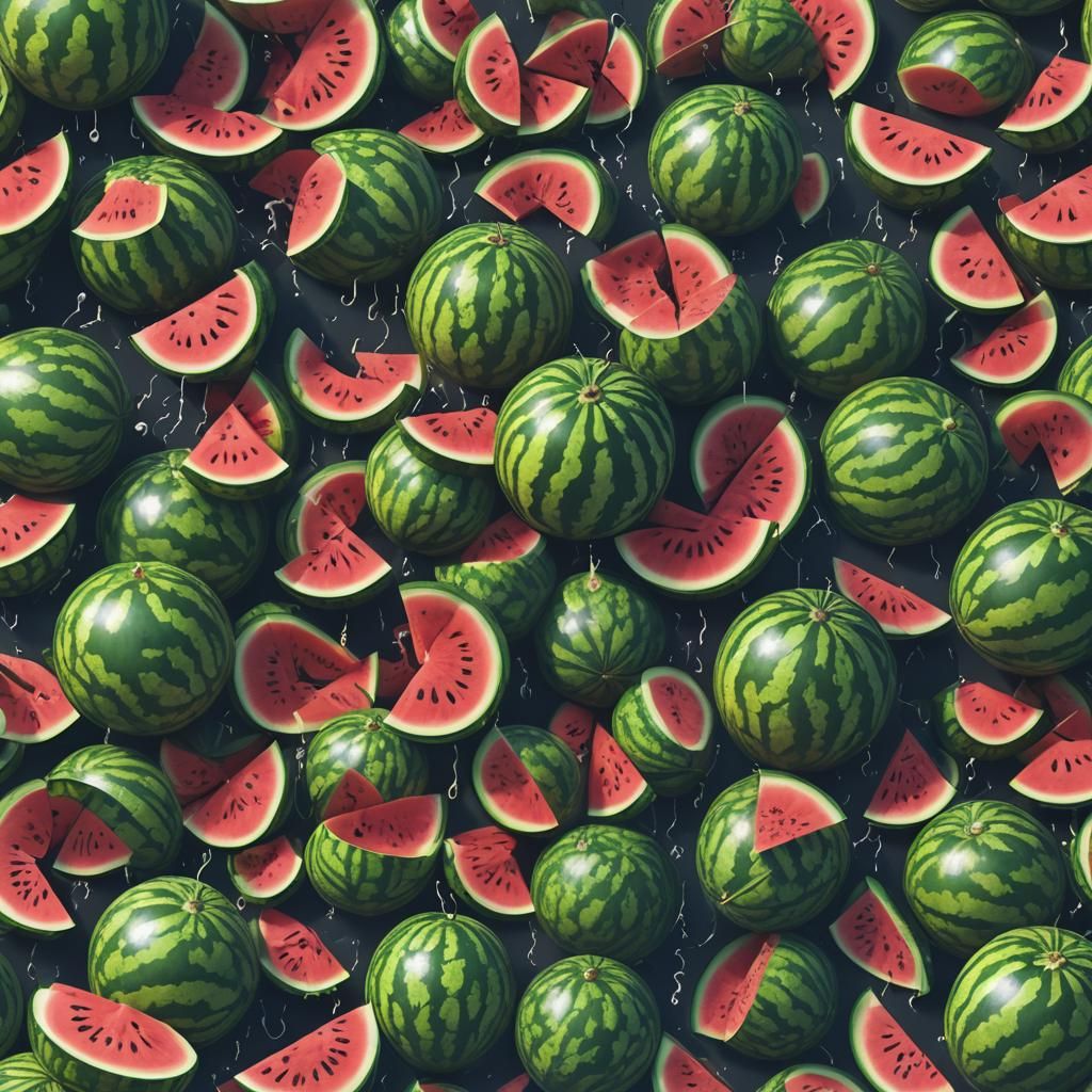 Fantastical Landscape Inside a Watermelon