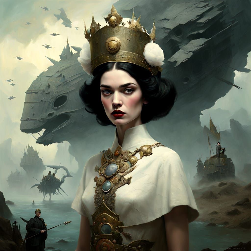 Nilotic Princess Marching to War in Dreamlike Surrealism