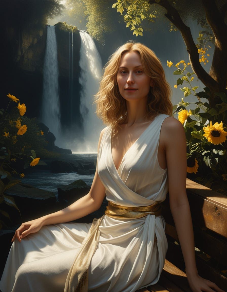 Hyper-Realistic Portrait of Woman in Golden Hour Light