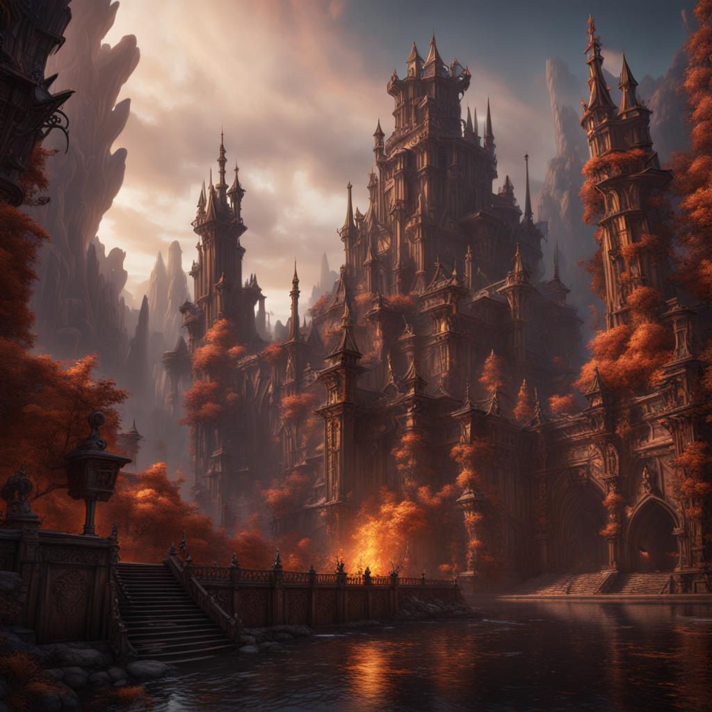 Fantasy Landscape in Detailed Matte Painting Style