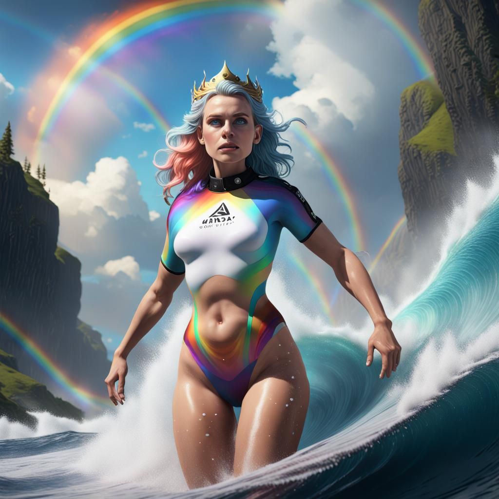 Nordic Queen Surfing a Rainbow Vortex