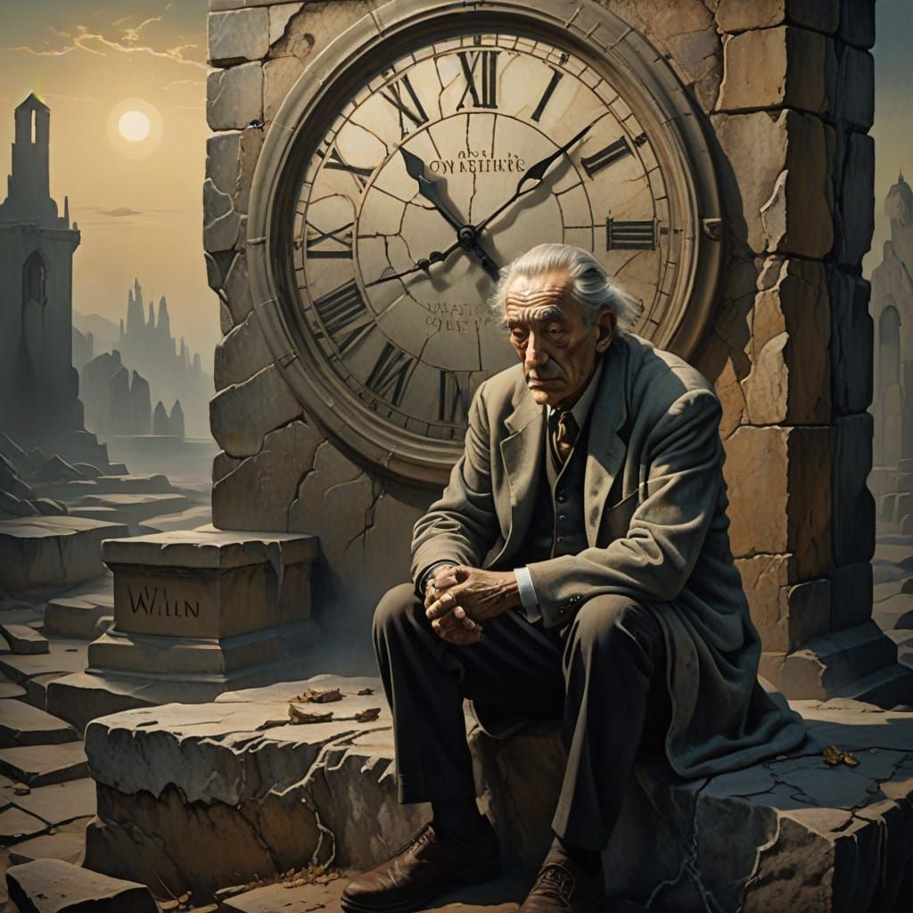 Surrealist Vision of Time and Mortality in Eerie, Golden Hou...