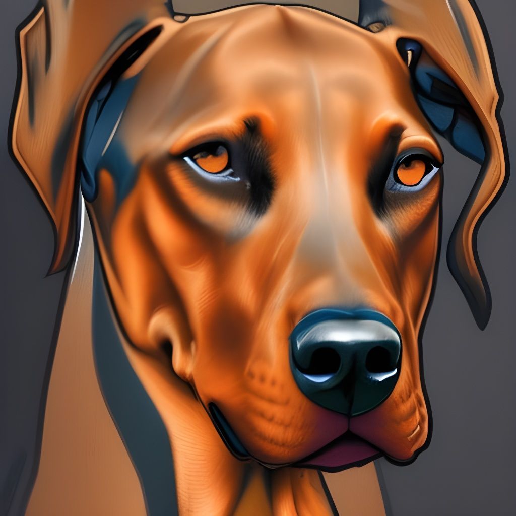 Doberman Pinscher Portrait in Hyperdetailed Digital Art Styl...