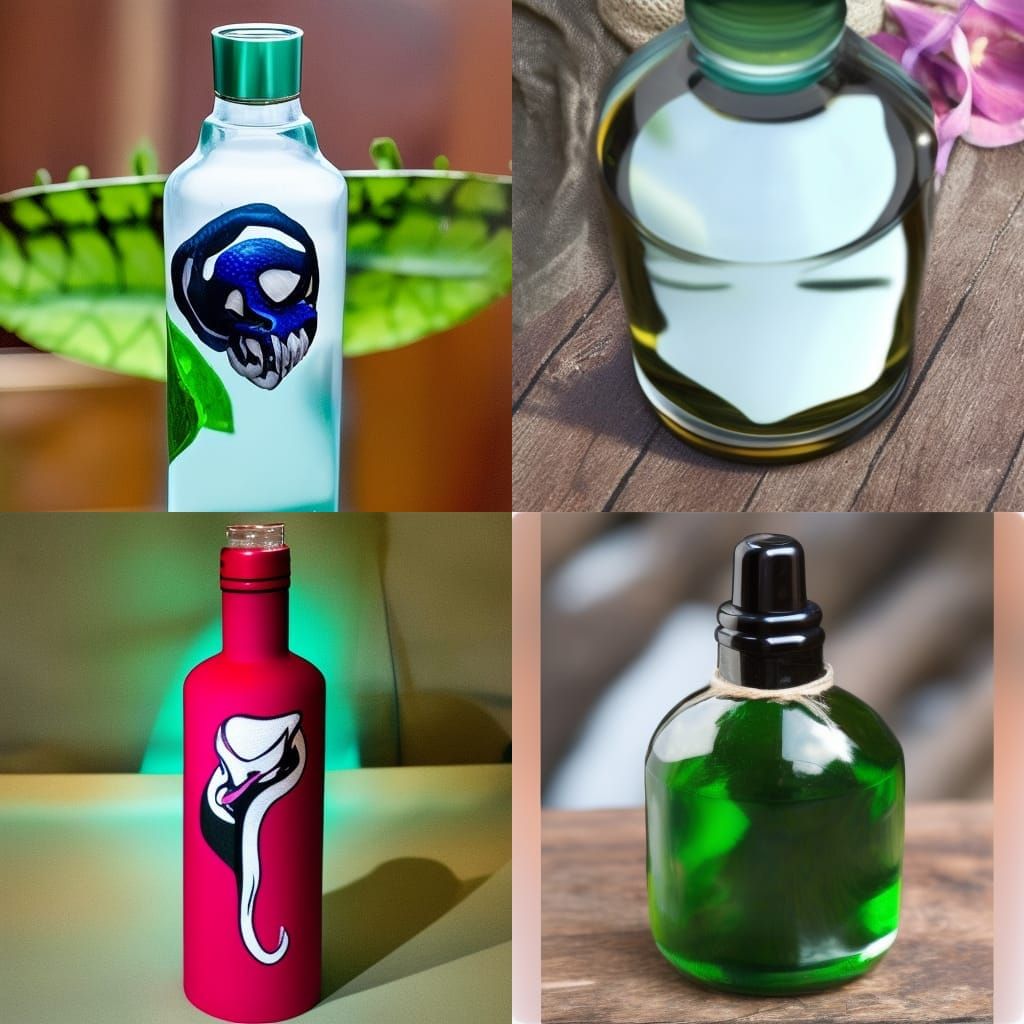 Hyperrealistic Poison Bottle Still Life