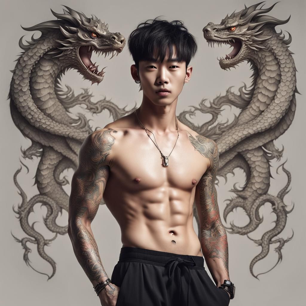 Korean Idol with Dragon Tattoos