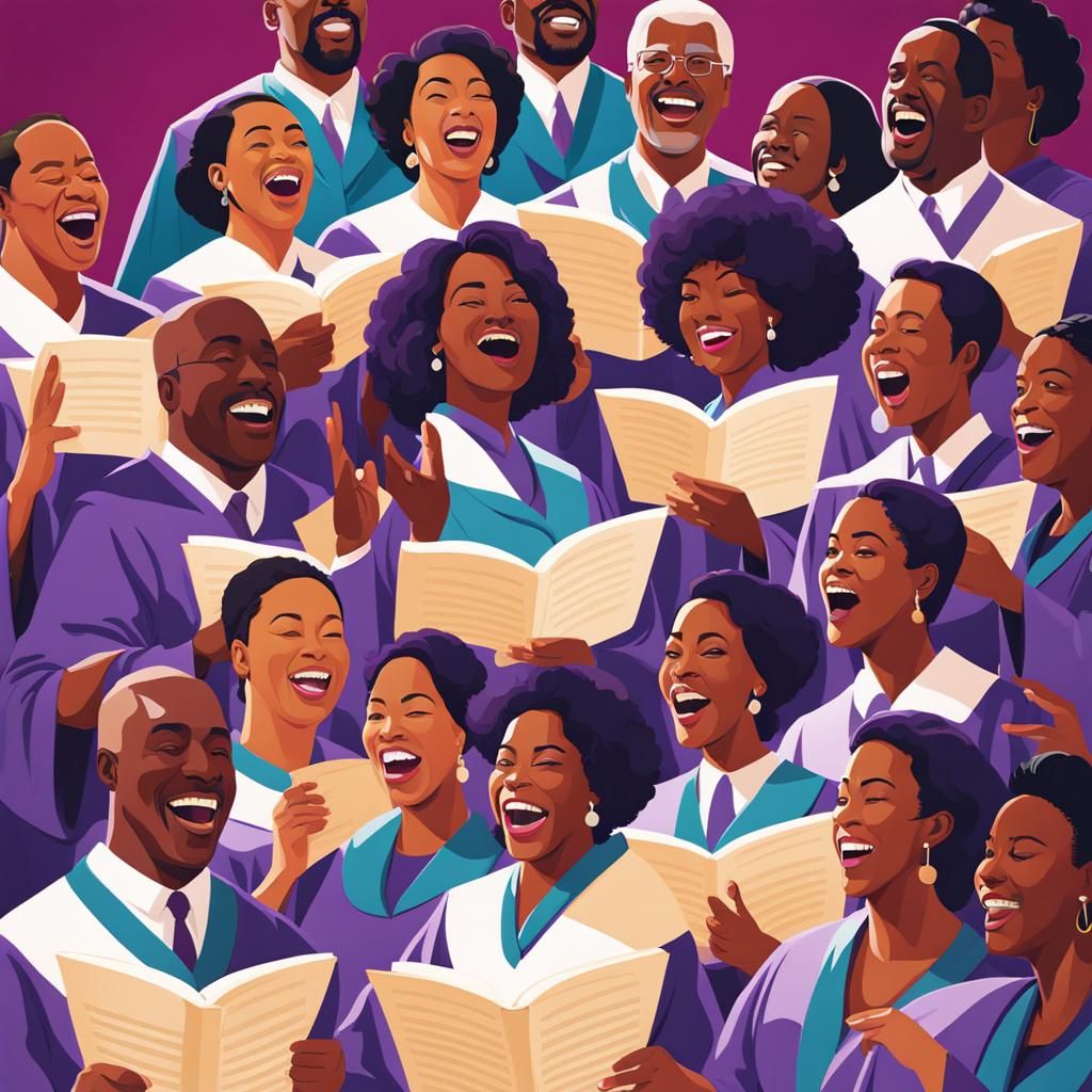 Soulful African American Choir in Spiritual Celebration