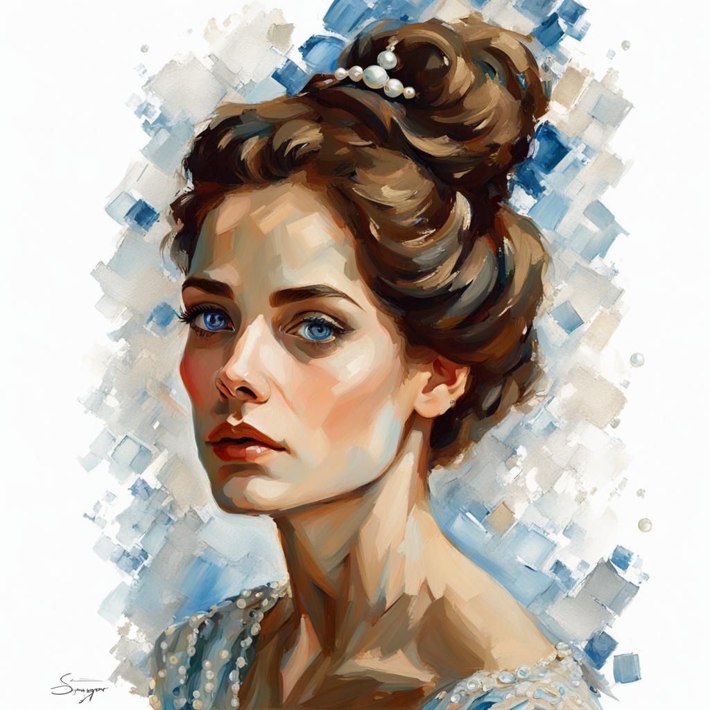 Elegant Woman in Cinematic Impasto Style