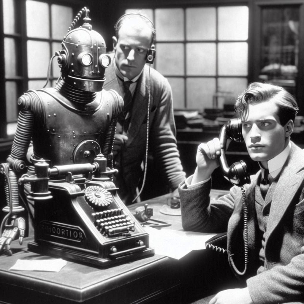 Postcyborg Rings: Vintage Film Noir Scene