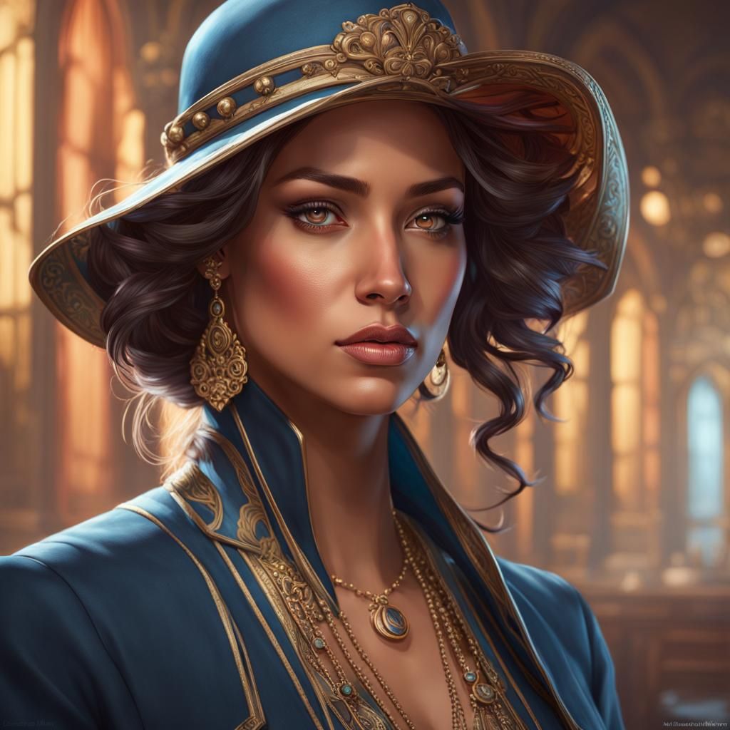 Entrepreneur Portrait in Hyperdetailed Art Nouveau Style