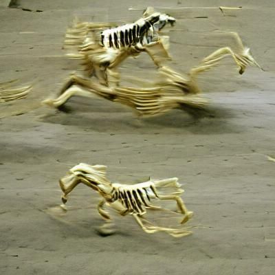 Running Horse Skeleton: Digital Art